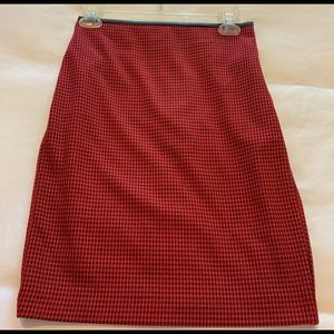 Express red black pencil skirt